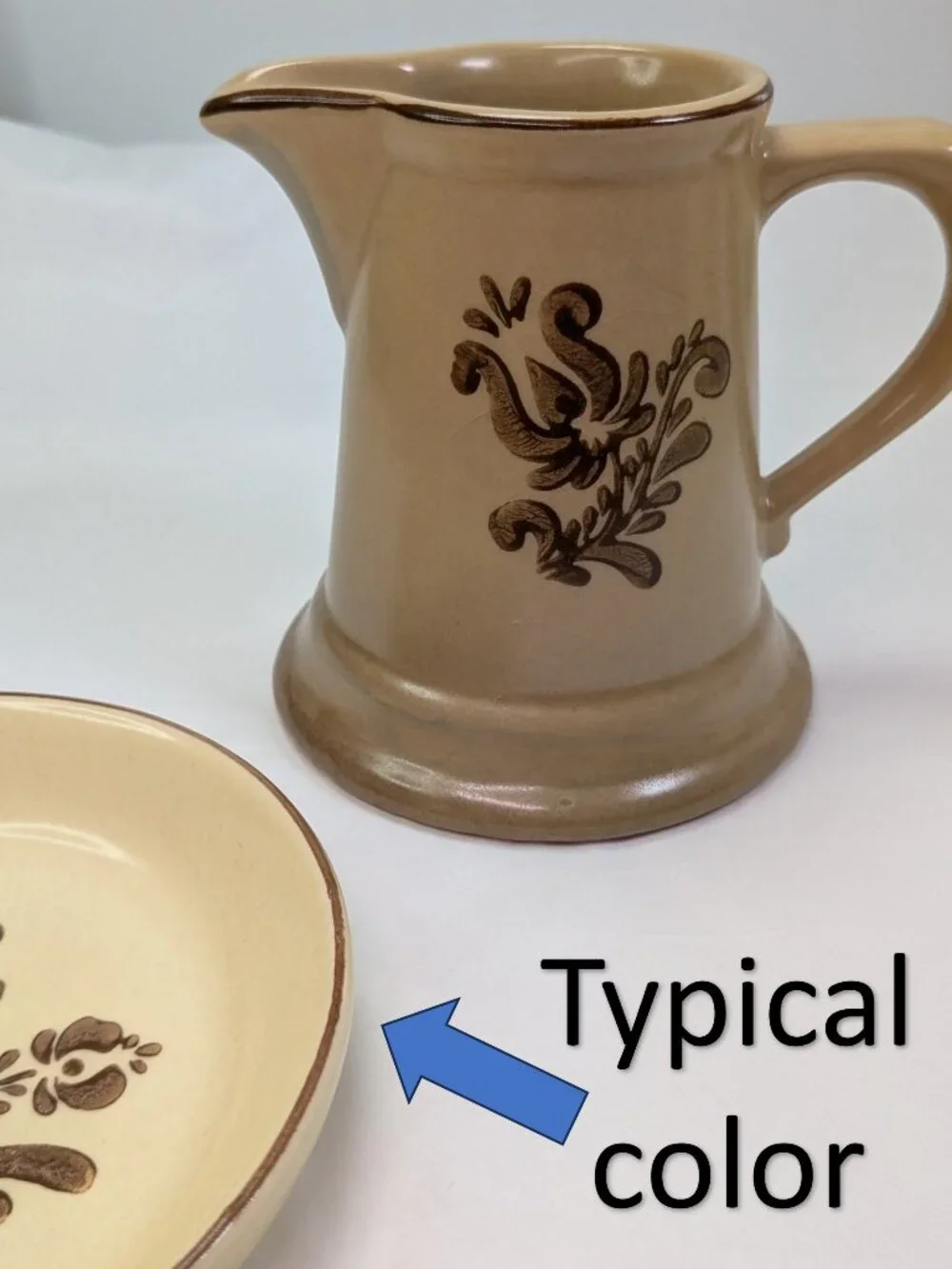Rustic Farmhouse Stoneware Pitcher Warm Toast Brown Bud Vase Cottagecore Decor